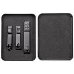 3 in 1 Black Color Titanium Nail Shear Set Exfoliating Manicure Tool, Black (Iron Box), Color Titanium (Iron Box)