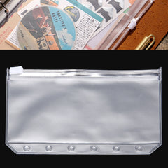 3 PCS Bill Bag Business Card Pull-edge Loose-leaf Pocket Insert PVC Zipper Storage Bag, A5 L, A6 M, A7 S