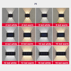 Solar Wall Lamp Outdoor Waterproof Up And Down Double-headed Spotlights, 2LED NiMH, 4LED NiMH, 6LED NiMH, 8LED NiMH, 10LED NiMH, 12LED Lithium, 16LED Lithium