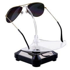 Solar 360 Degree Rotating Turntable Colorful Lights Glasses Display Stand