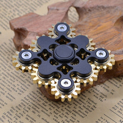 Nine Pure Copper Gear Linkage EDC Fidget Spinner Decompression Toy, Nine Gear(Black), Nine Gear(Silver)