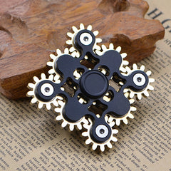 Nine Pure Copper Gear Linkage EDC Fidget Spinner Decompression Toy, Nine Gear(Black), Nine Gear(Silver)
