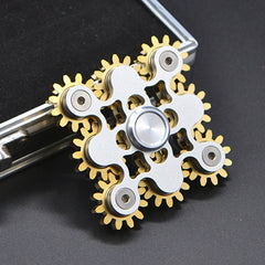 Nine Pure Copper Gear Linkage EDC Fidget Spinner Decompression Toy, Nine Gear(Black), Nine Gear(Silver)