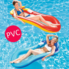 Adult Floating RowLounge Chair Water Toy Inflatable Bed with Armrest Hammock Back, Size: 160 x 90cm, Size: 160 x 90cm(Noble Red), Size: 160 x 90cm(Noble Blue)