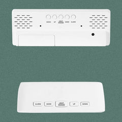 Battery Plug-In Dual-Purpose LED Clock Bedside Alarm Clock,, Rectangular Black Surface White Light