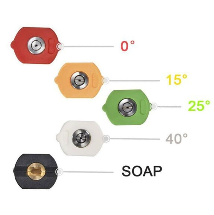 High Pressure Car Wash Water Gun 1/4 Quick Plug Interface Fan Shaped Five Color Nozzle  Stainless Steel Elbow Extension Rod, High Pressure Spray Gun Kit