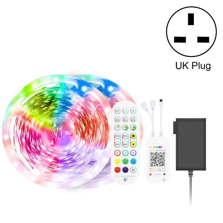 Bluetooth Suit Smart Music Sound Control Light Strip Waterproof 5050 RGB Colorful Atmosphere LED Light Strip With 24-Keys Remote Control, 5M 150 LEDs, 5M 300 LEDs, 10M 300 LEDs, 10M 600 LEDs