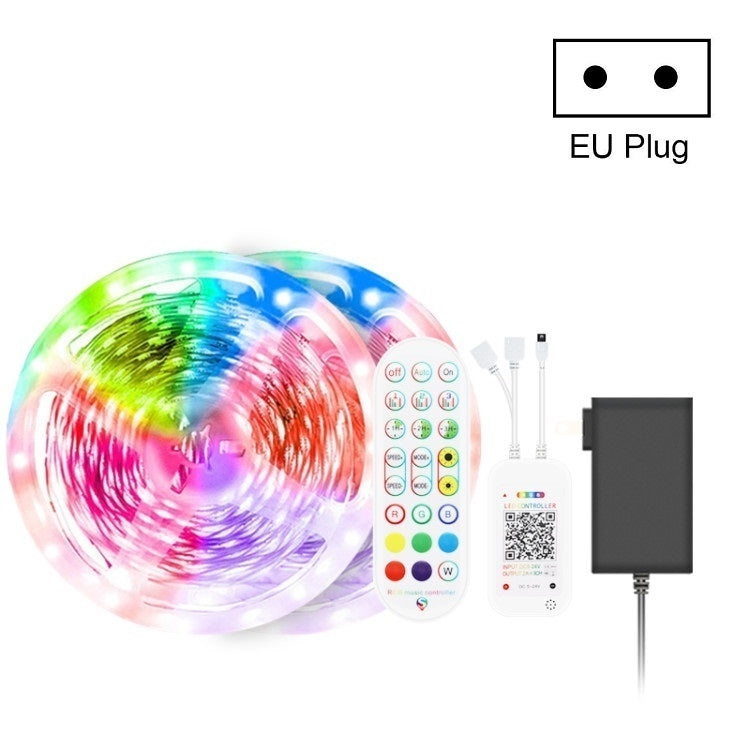 Bluetooth Suit Smart Music Sound Control Light Strip Waterproof 5050 RGB Colorful Atmosphere LED Light Strip With 24-Keys Remote Control, 5M 150 LEDs, 5M 300 LEDs, 10M 300 LEDs, 10M 600 LEDs