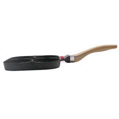 20cm Home-made Maifan Stone Four-hole Fried Egg Non-stick Flat-bottom Egg Dumpling Pot Breakfast Artifact, Flat-bottom Pot