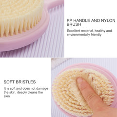 2 PCS Back Massage Bath Brush Nylon Brush Head Long Handle Bath Rubbing Brush