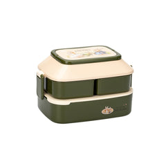 Cute Rabbit Double Layer Plastic Lunch Box Large Capacity Portable Lunch Box, Style:, Small Red, Small Green, Small Yellow, Large Red, Large Green, Large Yellow