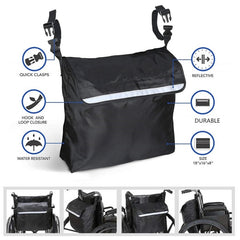 Outdoor Electric Wheelchair Armrest Storage Bag, 18x16x8 inches
