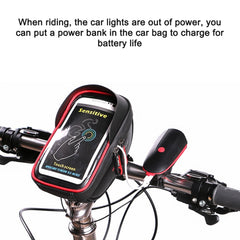 WHEEL UP Anti-splashing Touch Screen Bicycle Mobile Phone Bag Mountain Bike Front Beam Bag Riding Handlebar Bag, Black, Black and Red, 010 Chinese Elements, Twist Section-Black, Ball Pattern Section-Black