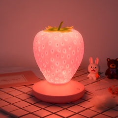 Creative Home LED Silicone Strawberry Night Light USB Rechargeable Bedside Decoration Atmosphere Light, Pink Strawberry, Red Strawberry, White Strawberry