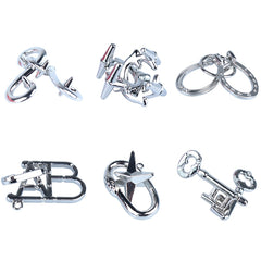 6 PCS / Set Magic Lock Zinc Alloy Brain Developing Puzzles Lock Toys, 6 PCS / Set Puzzles Lock