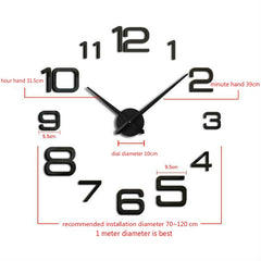 Acrylic Digital Wall Clock Home Living Room Wall Sticker Clock