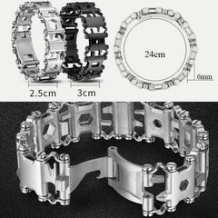Multifunctional Stainless Steel Outdoor Survive Tool Bracelet for Men