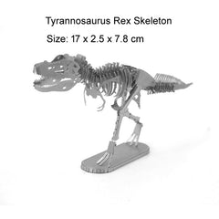 3D Metal Assembly Model DIY Puzzle Dinosaur Model, Pterodactyl Skeleton, Stegosaurus Skeleton, Tyrannosaurus Skeleton, Triceratops Skeleton