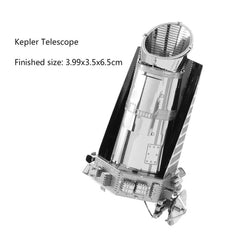3 PCS 3D Metal Assembly Model DIY Puzzle, Kepler Telescope, Lunar Module, Space Shuttle, Mars Probe, F22 Fighter