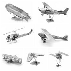 3 PCS 3D Metal Assembly Model DIY Puzzle, Kepler Telescope, Lunar Module, Space Shuttle, Mars Probe, F22 Fighter