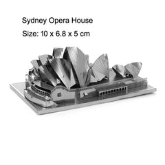3 PCS 3D Metal Assembly Model World Building DIY Puzzle Toy, Sydney Opera House