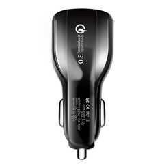 2 PCS QC3.0+3.1A Car Charger Dual USB 6A Halo Wine Bottle Fast Charge Car Charger, Elegant Black, Classic White