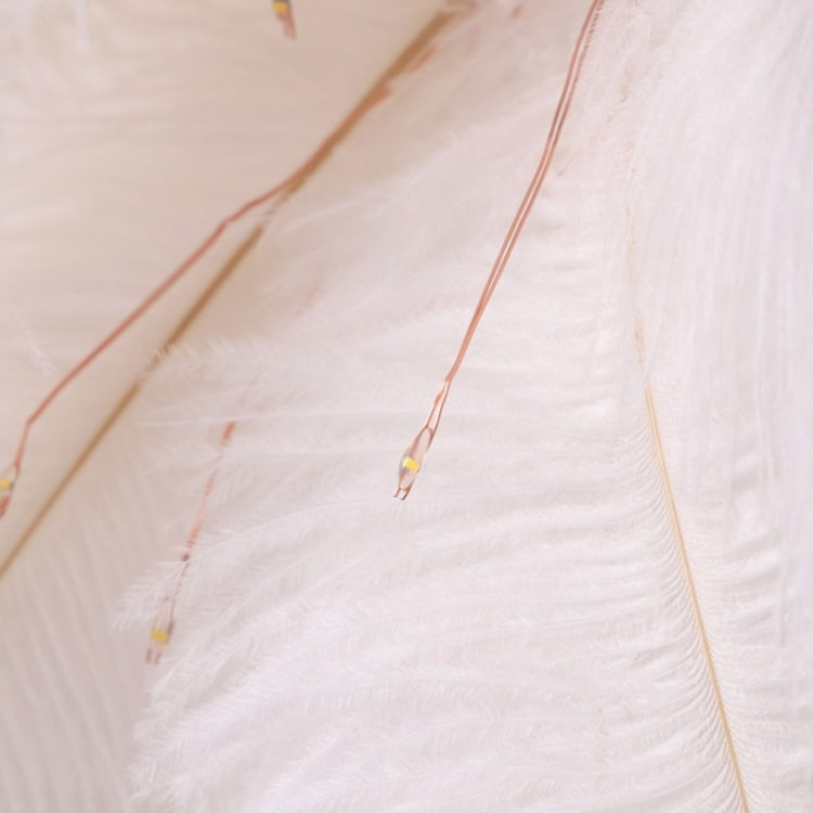 Ostrich Feather Table Lamp Wrought Iron Night Light LED Copper Wire Lamp, Yellow, Grey, Violet, Orange, Royal Blue