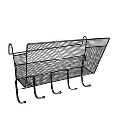 Dormitory Upper Bunk Bedside Storage Rack Bedside Hanging Basket Hook, Black Hanging Basket + Black Hook, White Hanging Basket + White Hook