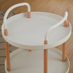Luxury Movable Trolley Simple Kitchen Living Room Storage Tea Set Rack, Three Layers, Two Layers