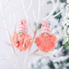 Creative Wooden Boy And Girl Cloak Set Doll  Christmas Tree Pendant