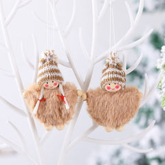 Creative Wooden Boy And Girl Cloak Set Doll  Christmas Tree Pendant