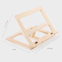 Wooden Reading Rack Children Notebook Stand Anti-myopia Book Stand, Log iron Clip, Log Wood Clip