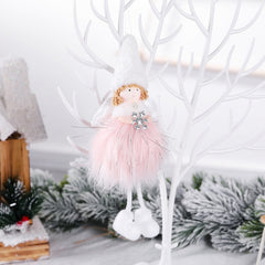Christmas Decoration Plush Girl Angel Pendant Christmas Tree Pendant Gift, Snowflake Angel, Five Star Angel