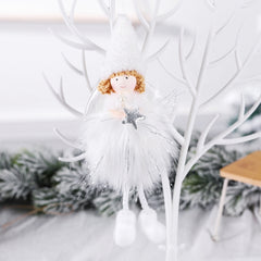 Christmas Decoration Plush Girl Angel Pendant Christmas Tree Pendant Gift, Snowflake Angel, Five Star Angel