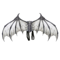 Halloween Carnival Party Props Creative Foldable Non-woven Fabric Devil Bone Wings, White Black Bone, Black White Bone