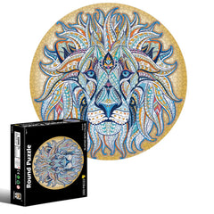 Round Shape Irregular Plane Puzzle Jigsaw Toy 1000 Pieces, Colorful Fireworks, Lucky Flowers, Lion, Spaces, Mars, California Christmas, Chameleon, Gemstone, Pumpkin Halloween, Jellyfish, White Tiger, Sky City, Spider