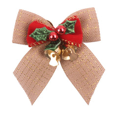 15 PCS Christmas Bow With Iron Bells Christmas Wreath Christmas Tree Decorations, Random Style Delivery, Bow With Iron Bells