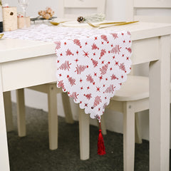 Christmas Table Decoration Bronzing Tablecloth Holiday Decoration Supplies, Golden Tree, Silver Tree, Red Tree, Red Star, Golden Star, Silver Star