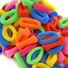 100 PCS Colorful Child Cute Rubber Hair Band, Mixed color, Multicolour, White, Black
