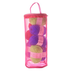 Mesh Bag DIY Hand Weaving Tools Yarn Storage Knitting Bag Organizer Hollow Yarn Bag, Big Rose Red, Big Purple, Small Rose Red, Small Purple, Small Beige, Small Pink