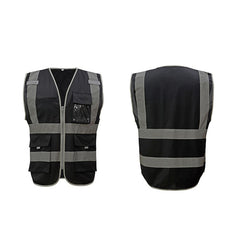 Multi-pockets Safety Vest Reflective Workwear Clothing, XXL-Chest 130cm, L-Chest 118cm