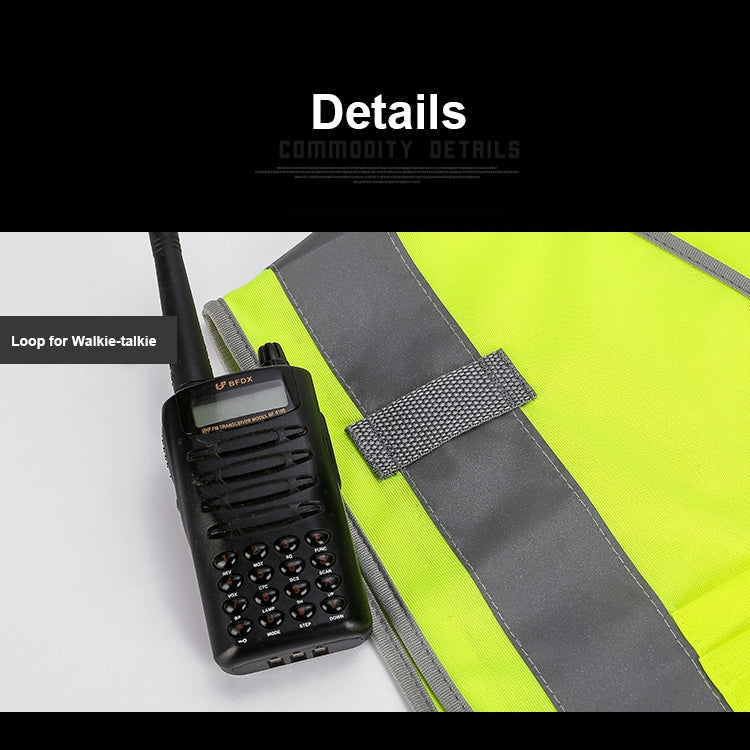 Multi-pockets Safety Vest Reflective Workwear Clothing, XXL-Chest 130cm, L-Chest 118cm