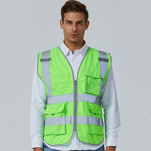 Multi-pockets Safety Vest Reflective Workwear Clothing, XXL-Chest 130cm, L-Chest 118cm