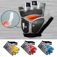 Cycling Shock Absorbing Anti-Slip Gloves Fitness Weight Lifting Training Half-finger Gloves, M, L