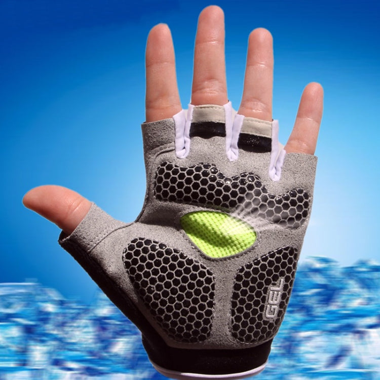 Cycling Shock Absorbing Anti-Slip Gloves Fitness Weight Lifting Training Half-finger Gloves, M, L
