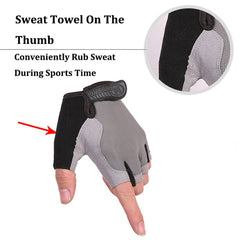 Summer Men Women Fitness Gloves Gym Weight Lifting Cycling Yoga Training Thin Breathable Antiskid Half Finger Gloves, XL