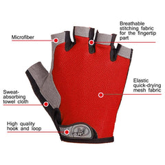 Summer Men Women Fitness Gloves Gym Weight Lifting Cycling Yoga Training Thin Breathable Antiskid Half Finger Gloves, XL