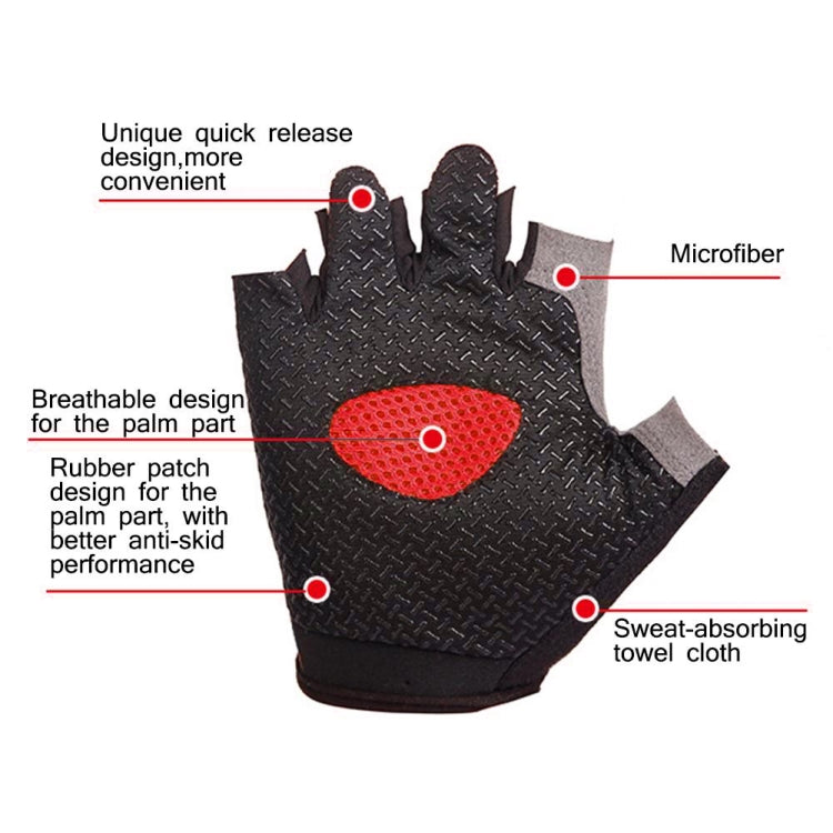 Summer Men Women Fitness Gloves Gym Weight Lifting Cycling Yoga Training Thin Breathable Antiskid Half Finger Gloves, XL