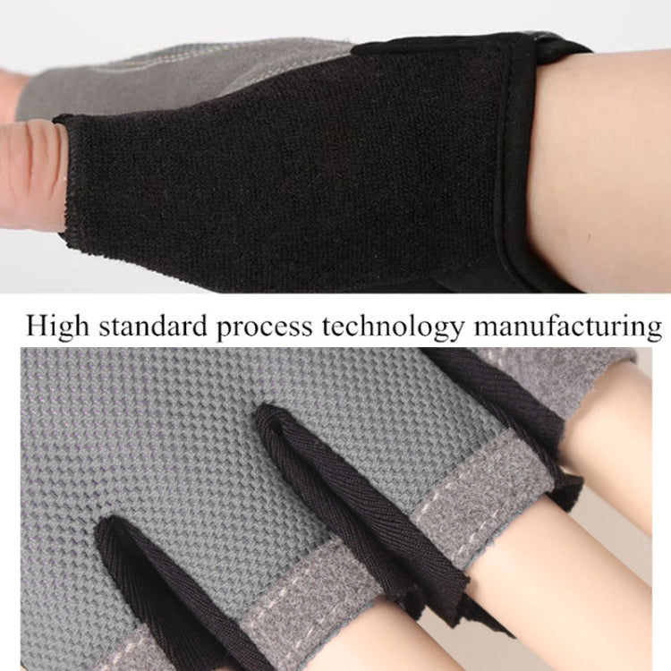 Summer Men Women Fitness Gloves Gym Weight Lifting Cycling Yoga Training Thin Breathable Antiskid Half Finger Gloves, XL