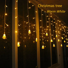 3.5M 96 Leds Curtain Christmas Tree Icicle String Lights Fairy Lights Christmas New Year Lights Wedding Party Decoration, 110V US Plug